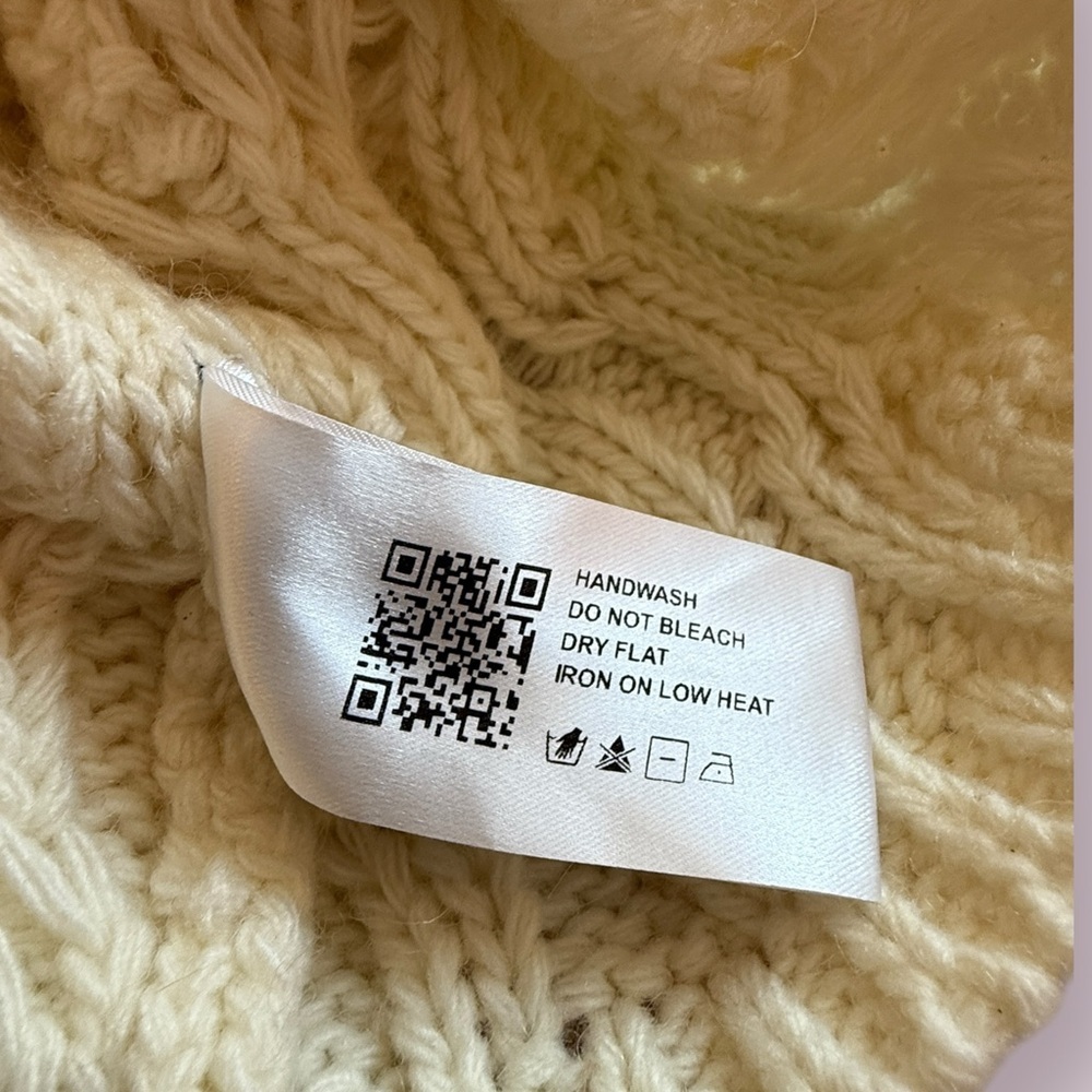 Cider Cream Cable Knit Cropped Cardigan - Picture 6 of 6